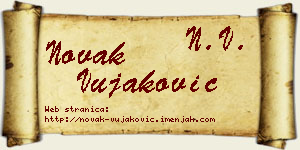 Novak Vujaković vizit kartica